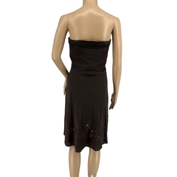Ann Taylor Loft strapless dress 2 brown metallic beaded NWT - Picture 5 of 12
